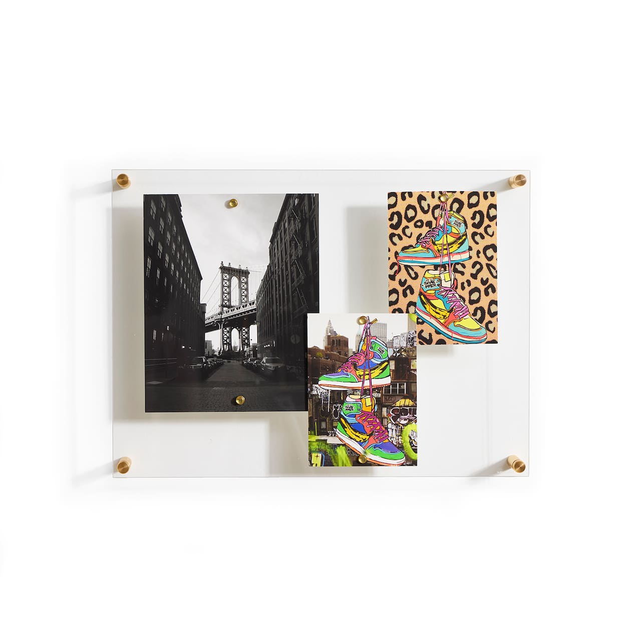 Wexel Art Easy Change Memo Board + Magnets with Gold Hardware